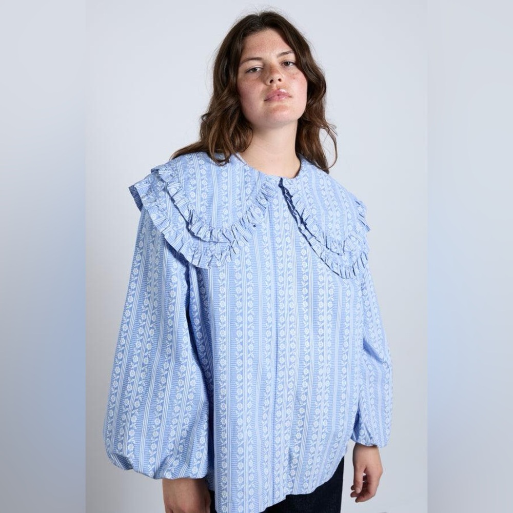 Damson Madder Lois Double Collar blouse - Picture 2 of 10
